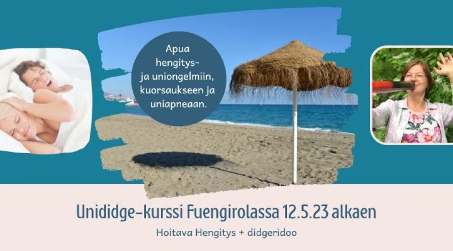 Unididge-kurssilta apua kuorsaukseen ja uniapneaan – ainutlaatuinen Unididge- kurssi nyt Fuengirolassa.